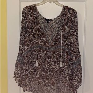 floral paisley printed flowy blouse